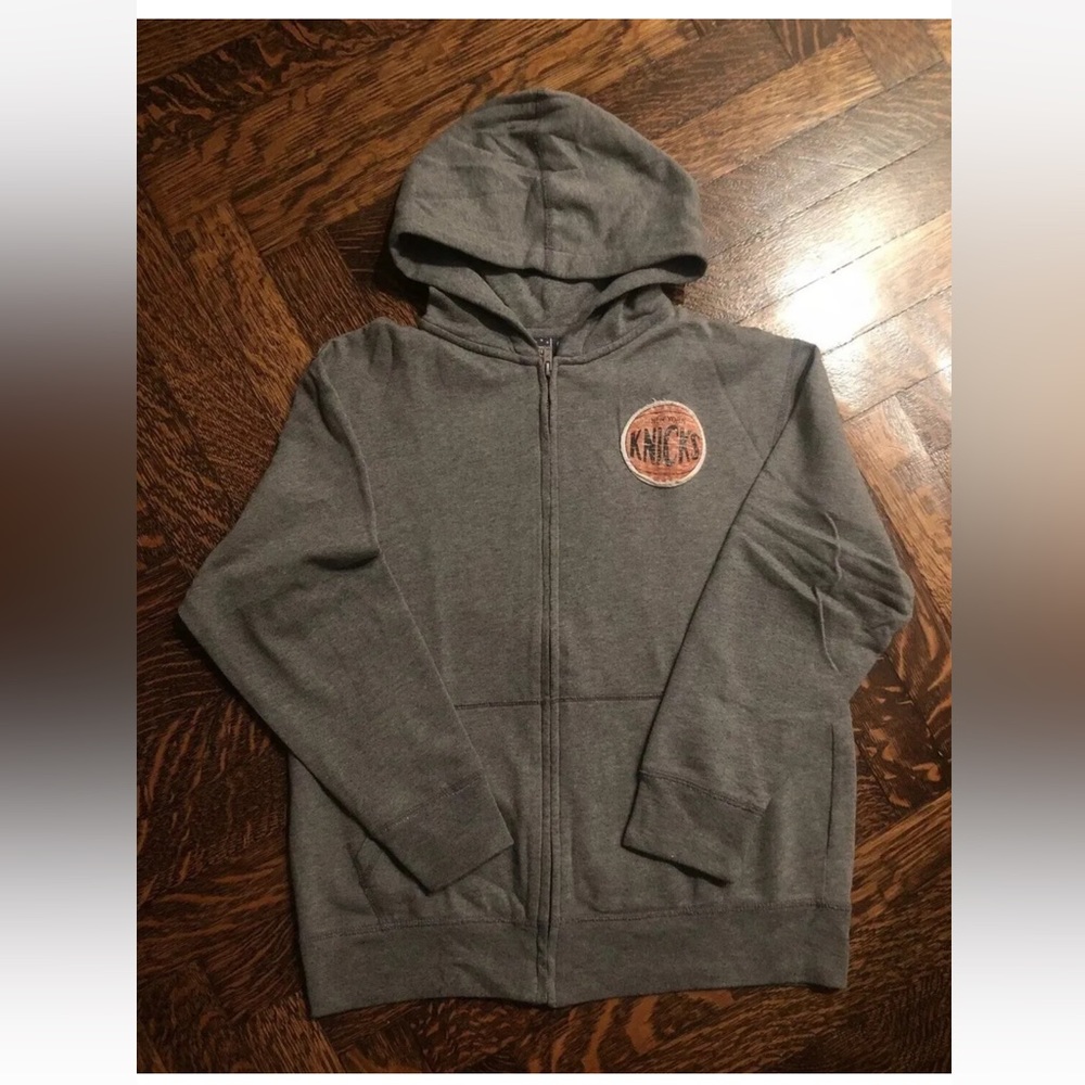 GAP KIDS JUNK FOOD NY KNICKS BOYS GRAY ZIP UP HOODIE SWEATSHIRT SIZE XL 12 YEARS